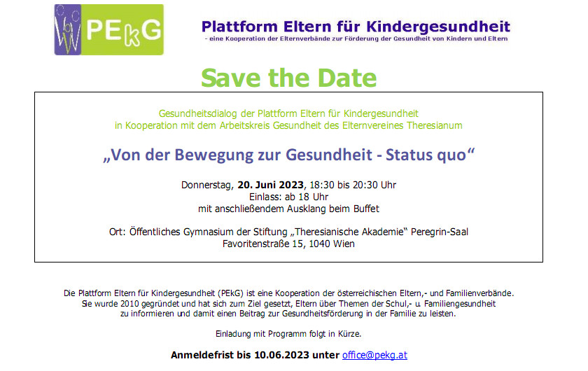 safe the date bewegung zur gesundheit 06 2023